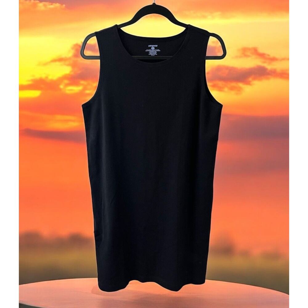 Patagonia Sleeveless Tank Top Shirt Dress Women’s Size L Black Cotton/Spandex
